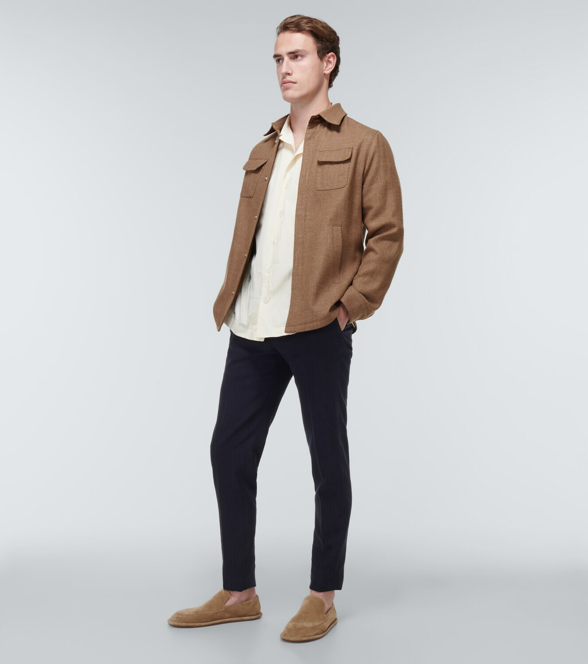 Thom Sweeney Linen, wool, and silk overshirt Thom Sweeney