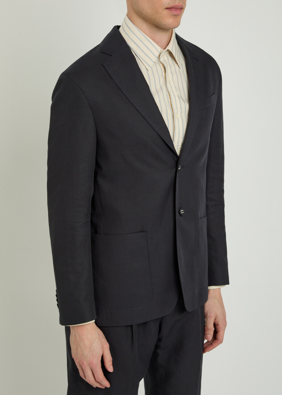 Officine Générale Michel Single-breasted Blazer Navy
