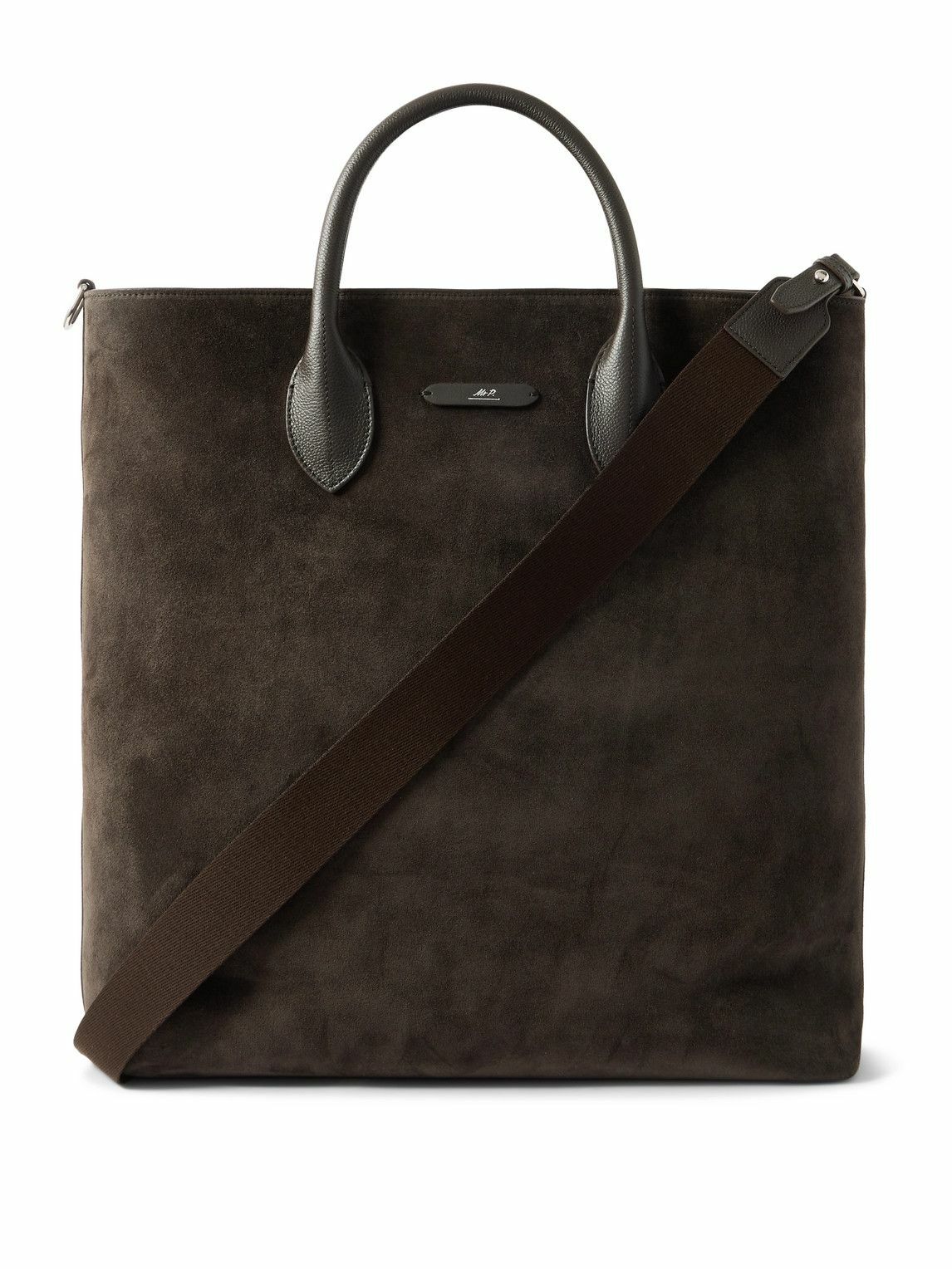 Mr P. - Full Grain Leather-Trimmed Suede Tote