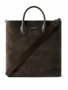 Mr P. - Full Grain Leather-Trimmed Suede Tote