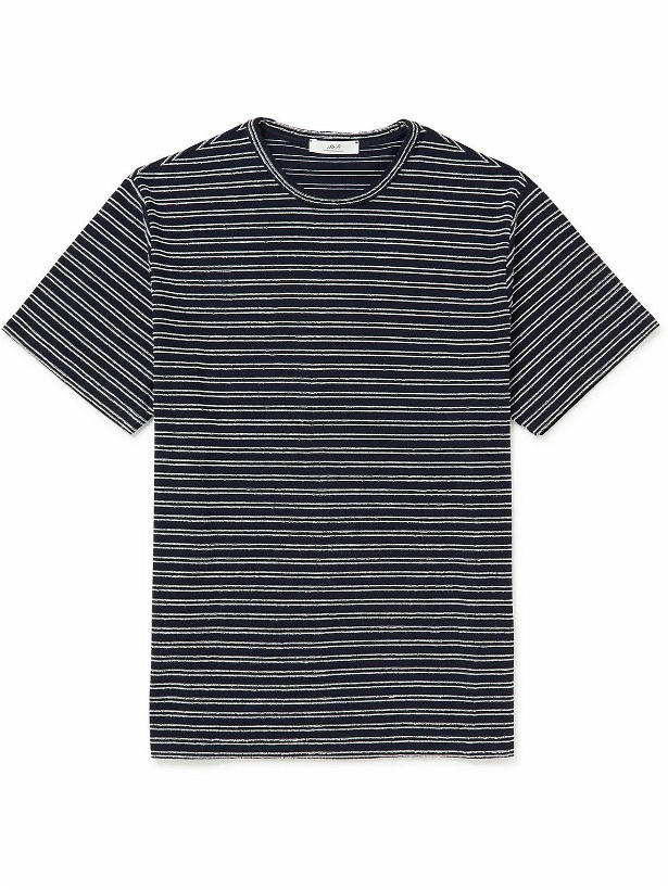 Photo: Mr P. - Striped Cotton-Jersey T-Shirt - Blue