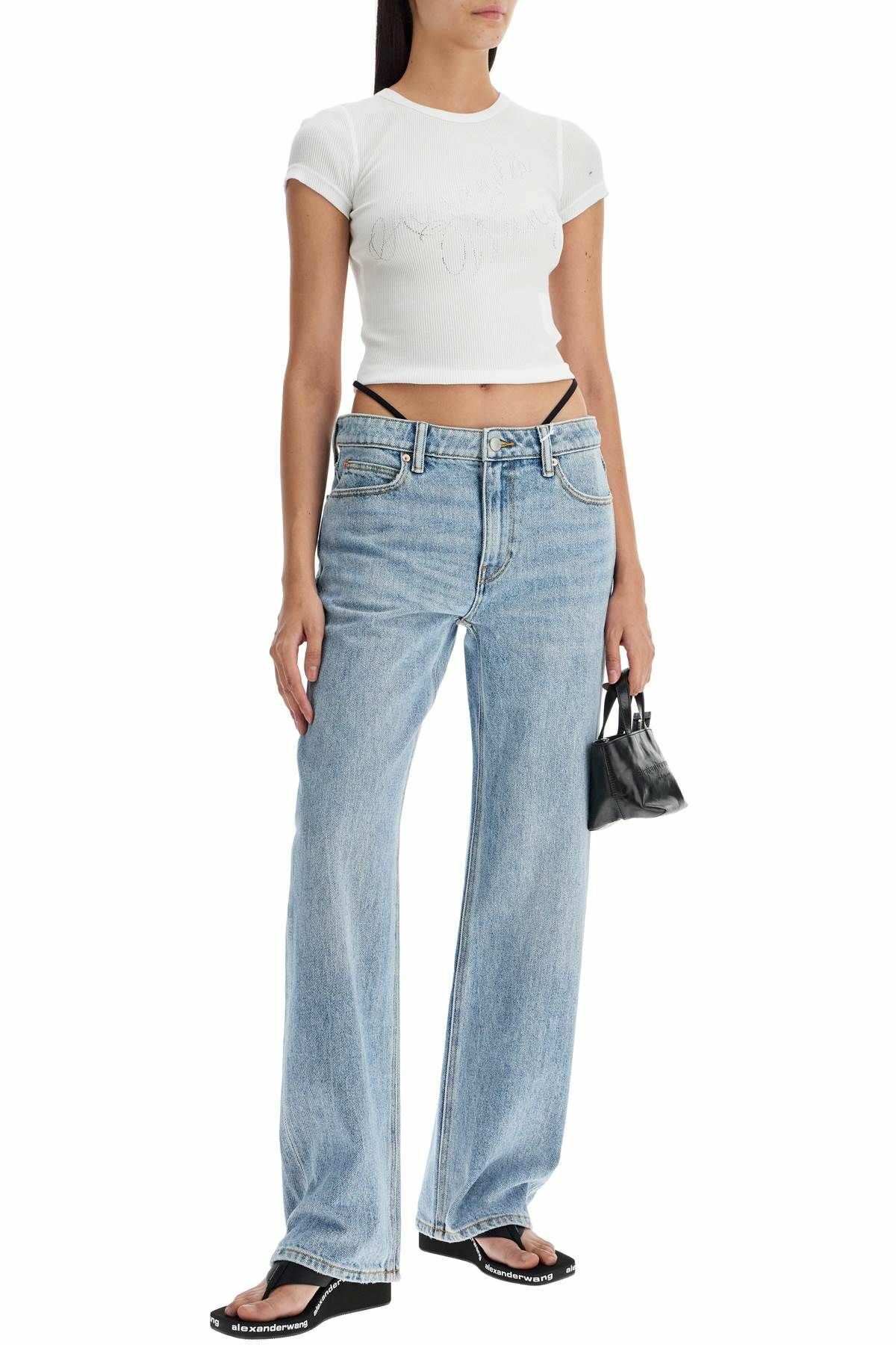 デニム・ジーパン [Alexander Wang]straight jeans with integrated thong ALEXANDER WANG straight jeans with integrated thong Blue