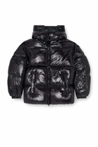Diesel Down puffer jacket with detachable hood - Winter Jackets Mens in Black