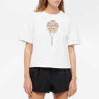 AREA NYC Women's Crystal Flower Relaxed T-Shirt in White