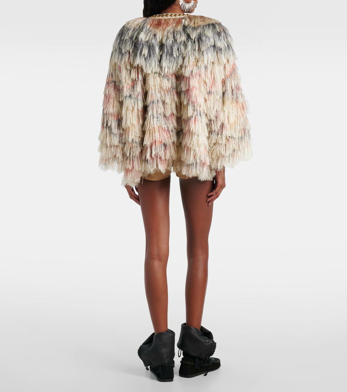 Isabel Marant Noela embellished fringed jacket