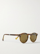 OLIVER PEOPLES - Gregory Peck Round-Frame Tortoiseshell Acetate Polarised Folding Sunglasses - Tortoiseshell