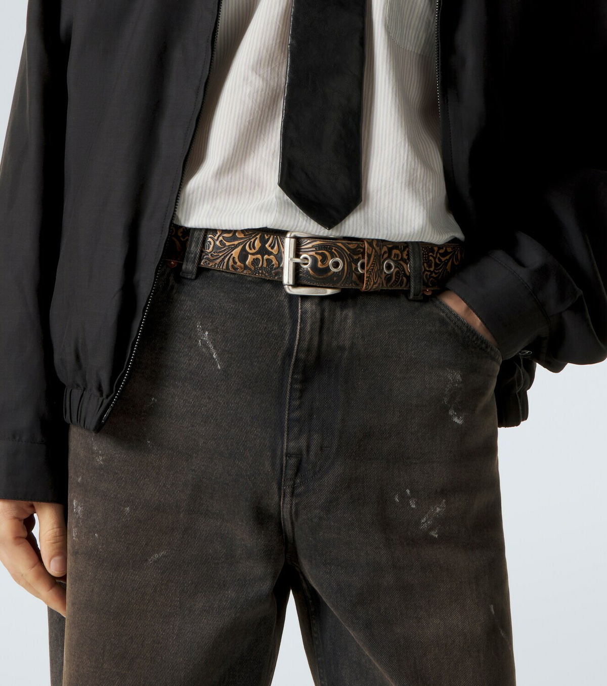 Our Legacy 40mm paisley leather belt