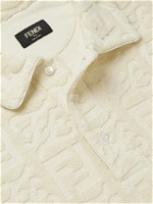 Fendi - Logo-Jacquard Cotton-Terry Polo Shirt - Neutrals