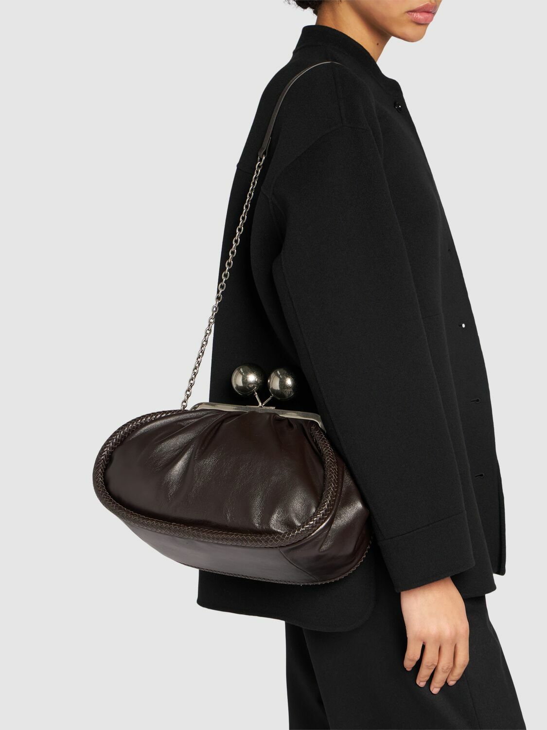 WEEKEND MAX MARA Sala Leather Clutch Weekend Max Mara