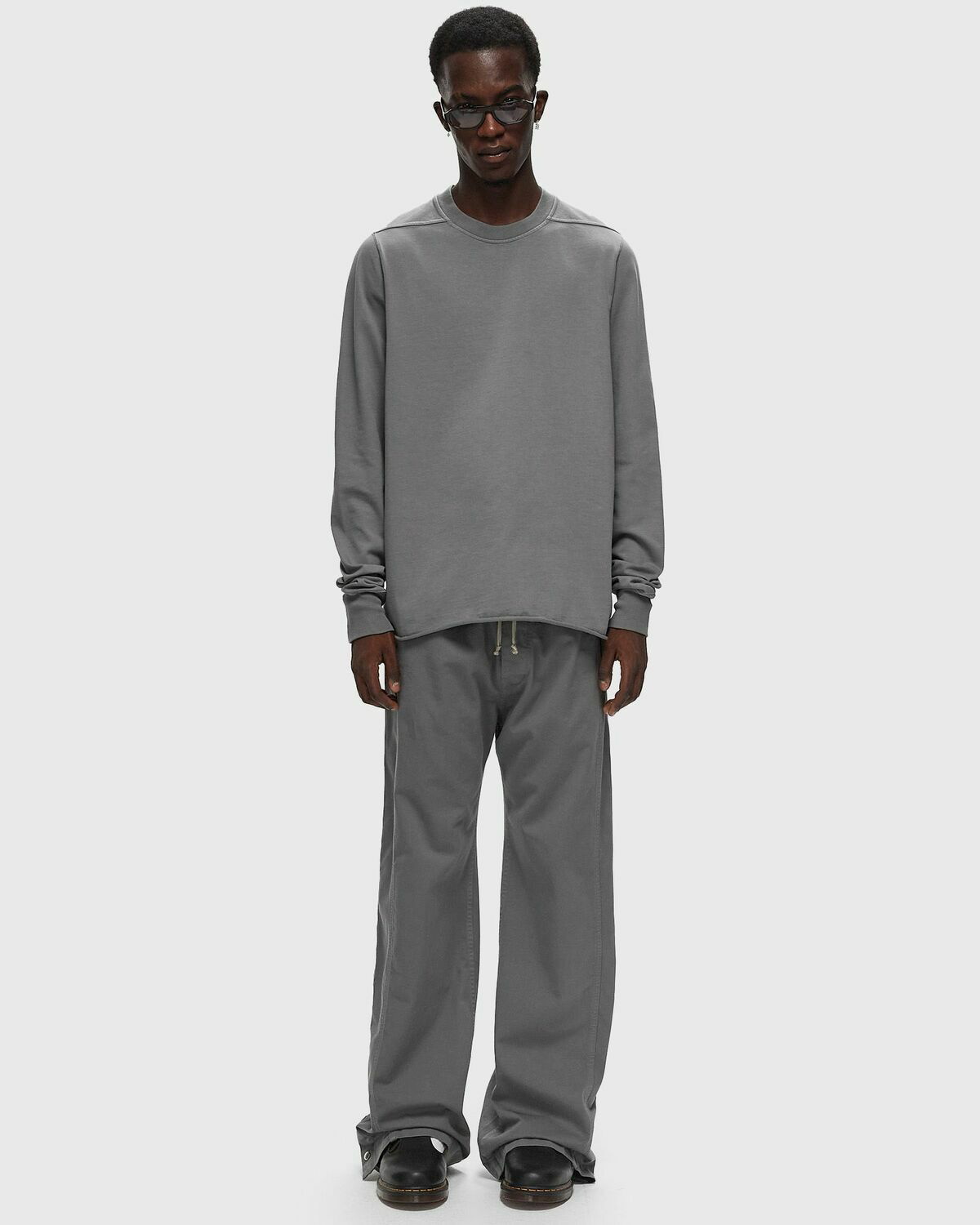 RICK OWENS DRKSHDW / スウェット/S/コットン/グレー/無地/DU6270/CREWNECK SWEAT Rick Owens Drkshdw Knit T Shirt Crewneck Sweat Grey Sweatshirts