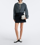Plan C Embellished wool-blend gabardine miniskirt