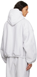 Alexander Wang Gray Oversized Embroidered Logo Hoodie