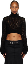 JUNEYEN Black Hollow Out Turtleneck