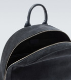 Kiton Leather-trimmed suede backpack
