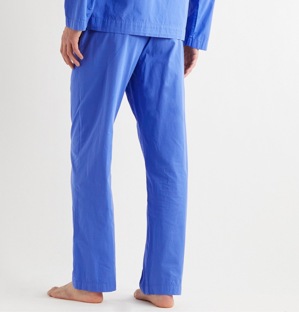 TEKLA - Organic Cotton-Poplin Pyjama Trousers - Blue Tekla Fabrics