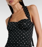 Dolce&Gabbana Polka-dot cotton-blend drill corset dress