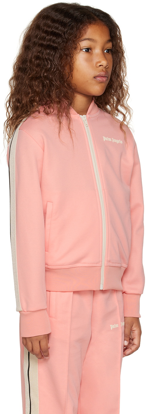 Palm Angels Kids Pink Striped Track Jacket