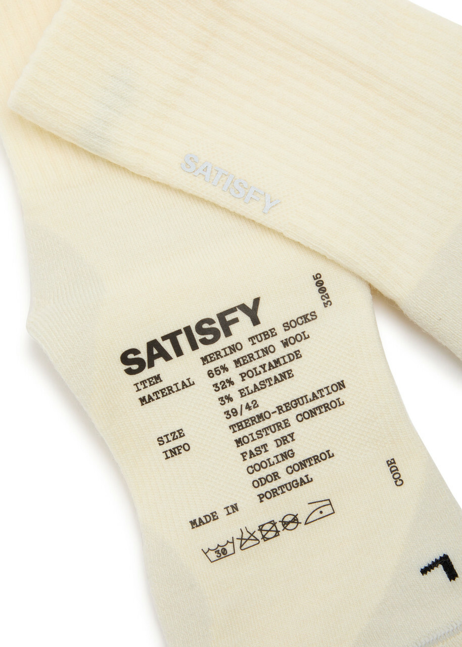 Satisfy Merino Nylon Tube Socks Off White