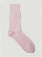 Logo Embroidery Socks in Pink