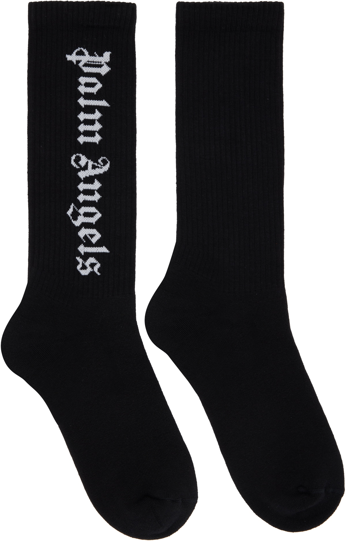 Palm Angels Black Classic Logo Socks