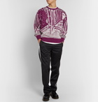 Cav Empt - Passage Linked Intarsia-Knit Cotton Sweater - Purple