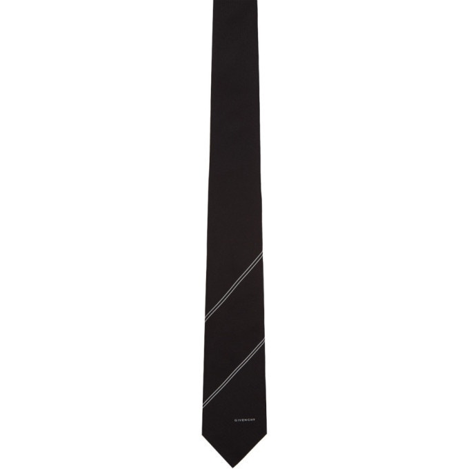 Photo: Givenchy Black Diagonal Stripe Tie