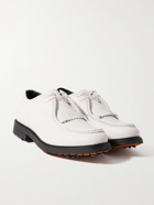 MR P. - Pebble-Grain Leather Kiltie Derby Golf Shoes - White