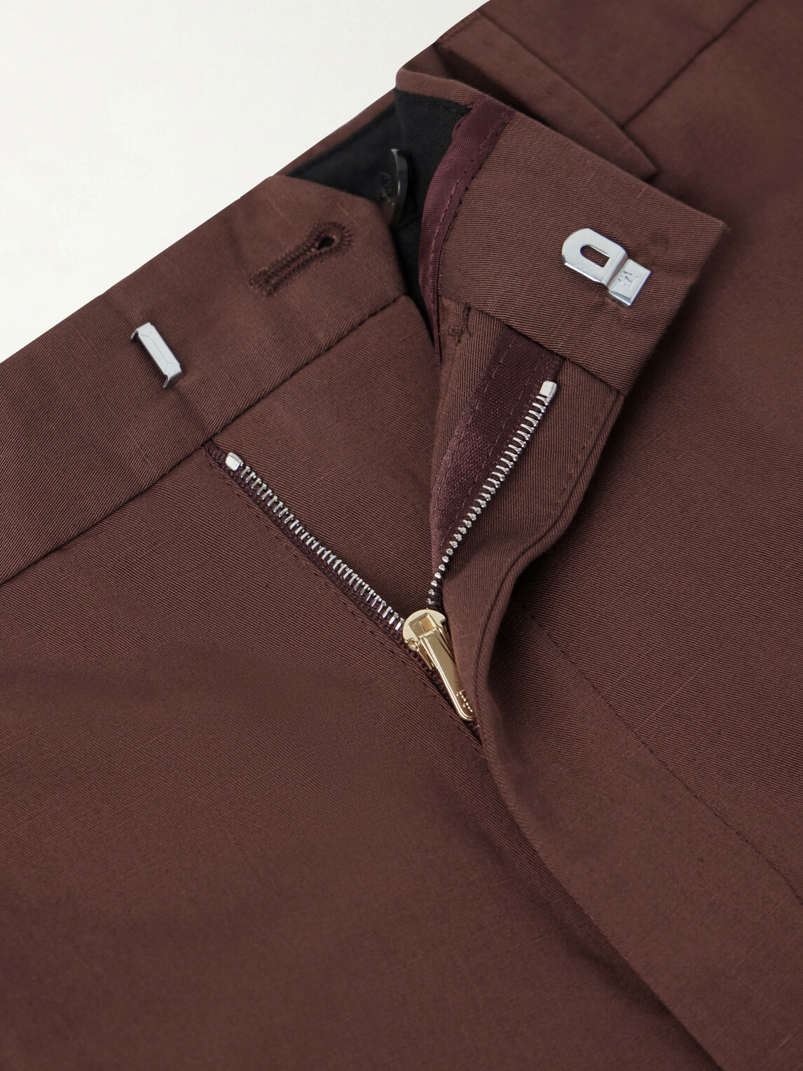 Paul Smith - Straight-Leg Cotton and Linen-Blend Twill Trousers - Brown