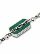 Stephen Webster Sterling Silver Inline Razer Tag Malachite Necklace