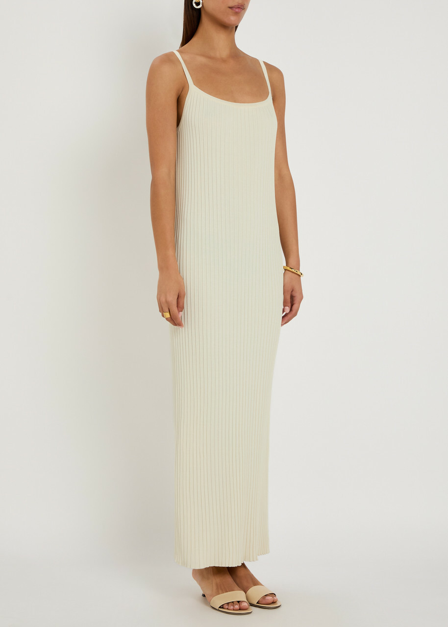 Giuliva Heritage Lizzie Ribbed-knit Maxi Dress Ivory