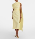 Roksanda Maite caped cloqué midi dress