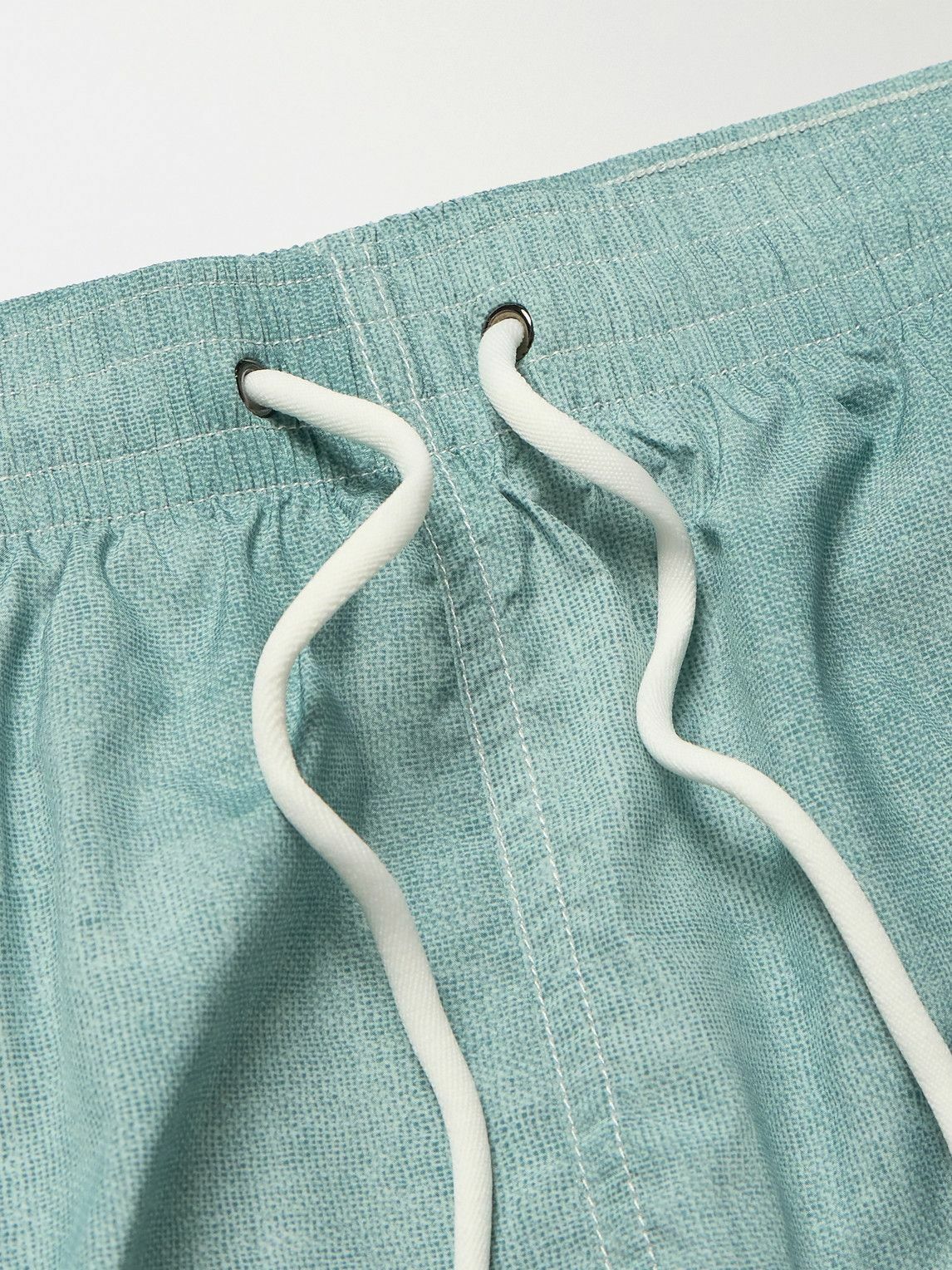 Canali - Straight-Leg Mid-Length Printed Swim Shorts - Blue