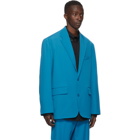 Balenciaga Blue Wool Plaid Boxy Blazer