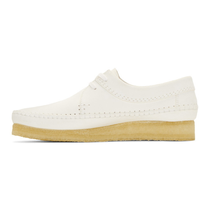 Clarks weaver white outlet suede