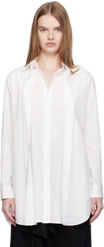 Photo: YOHJI YAMAMOTO White Cotton Broad F Double Layered Shirt