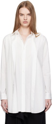 YOHJI YAMAMOTO White Cotton Broad F Double Layered Shirt