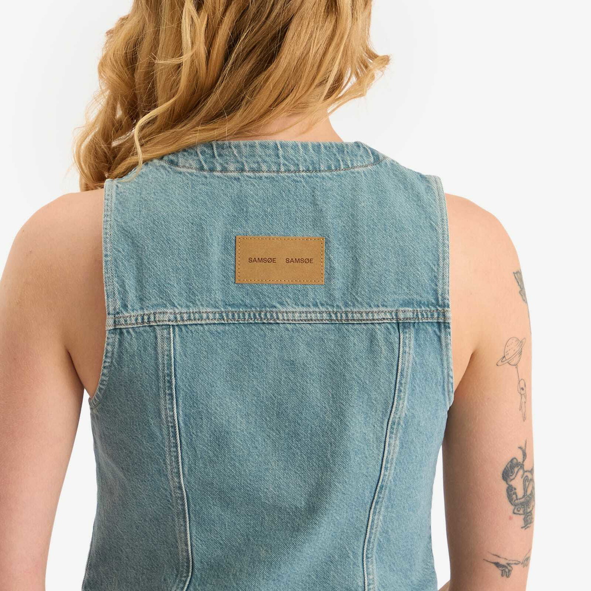 Samsøe Samsøe Women's Sabeth Denim Vest in Caribbean Blue
