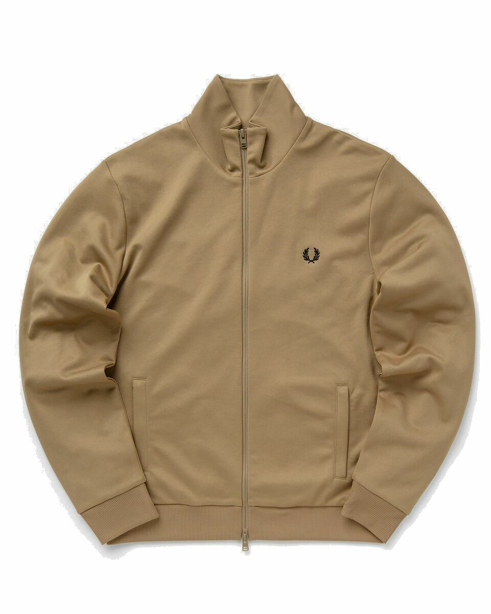 Photo: Fred Perry Tape Detail Track Jacket Brown - Mens - Track Jackets