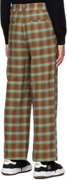 JieDa Brown & Green Switching Trousers