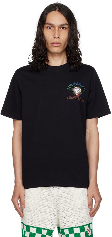 Photo: Casablanca SSENSE Exclusive Black 'For The Peace' T-Shirt