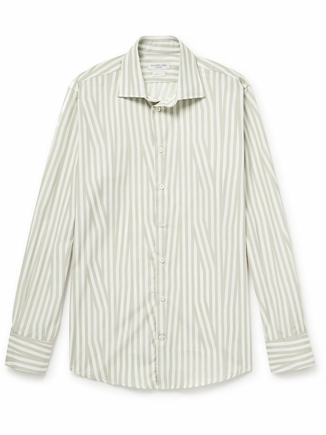 Richard James - Striped Cotton-Poplin Shirt - Green Richard James