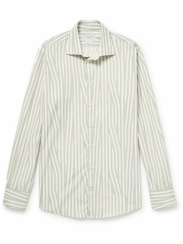 Photo: Richard James - Striped Cotton-Poplin Shirt - Green