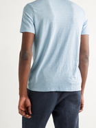 ALTEA - Slub Stretch-Linen Polo Shirt - Blue - S
