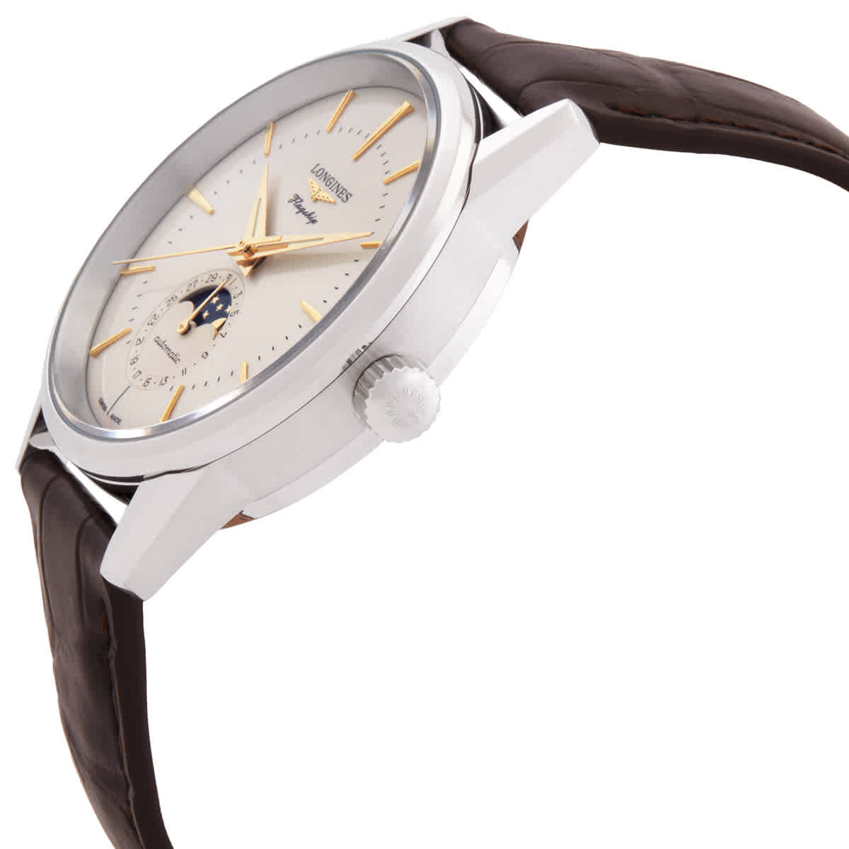 Longines Flagship Heritage Automatic Moon Phase Silver Dial Mens Watch L4.815.4.78.2