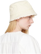 Weekend Max Mara Off-White Frayed Bucket Hat