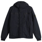 Stone Island Men's Warp Rib Nylon-TC Hooded Jacket in Navy Blue