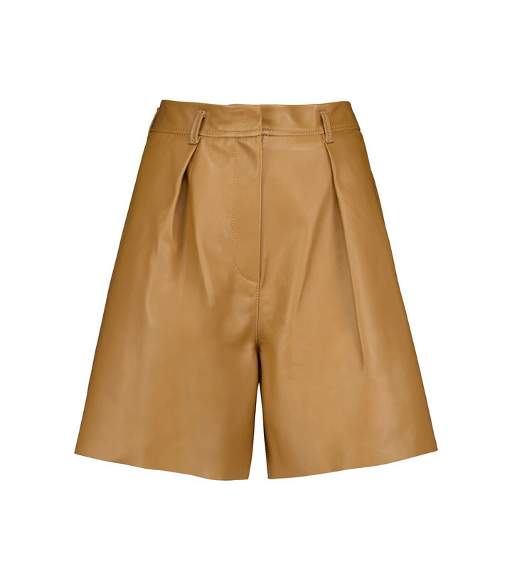 Photo: Petar Petrov Gisa high-rise wide leather shorts