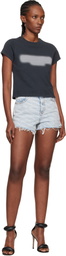 Alexander Wang Blue Denim Bite Logo Shorts