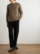 Loro Piana - Napier Cable-Knit Baby Cashmere Sweater - Brown