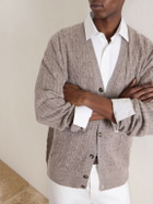 Loro Piana - Walnut Cable-Knit Virgin Wool, Cashmere and Silk-Blend Cardigan - Neutrals